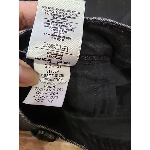 Hudson Noa Stellar Coated Jeans 31 Womens Black Mid Rise Straight Leg Cropped - Picture 5 of 14